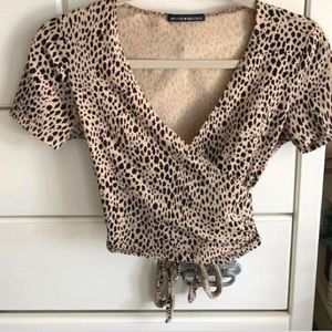 Brandy Melville Cheetah Wrapped Top